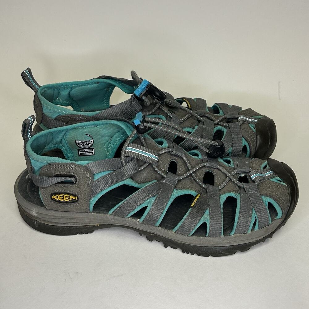Keen Whisper Sandals Women’s Size 7 Waterproof Hiking Trail Outdoor Gray Teal